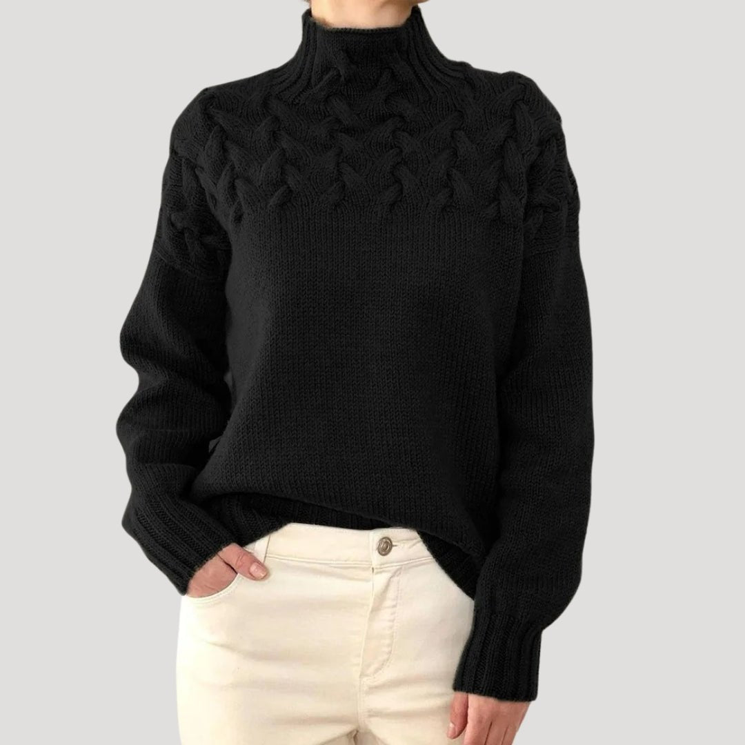 Kirsti cable knit roll neck jumper – image 6