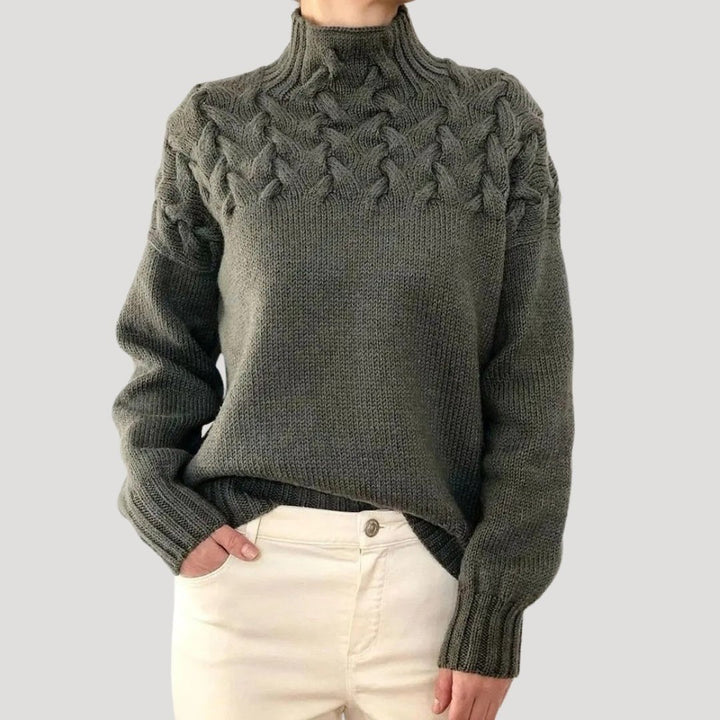Kirsti cable knit roll neck jumper – image 7