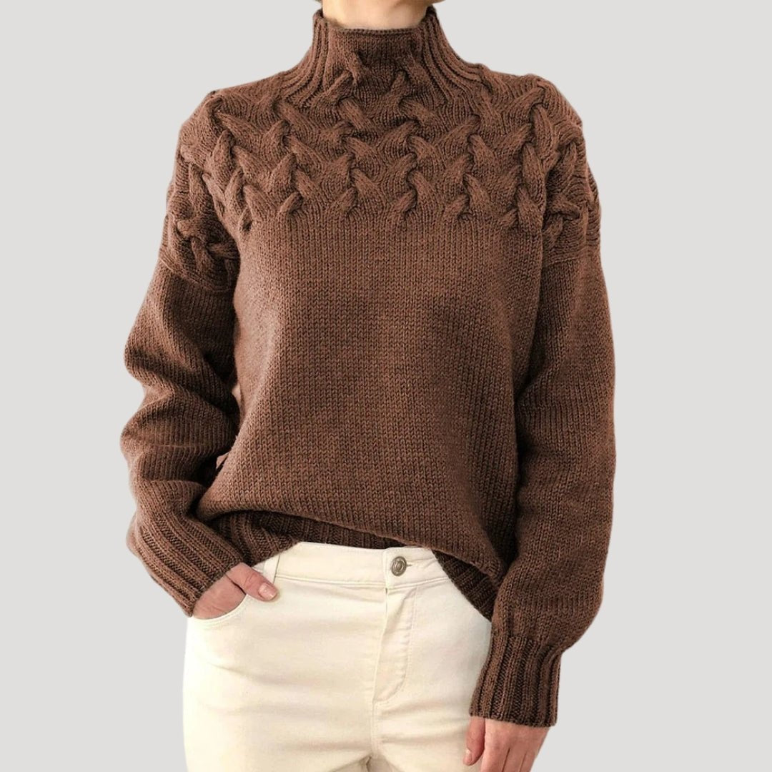 Kirsti cable knit roll neck jumper – image 8