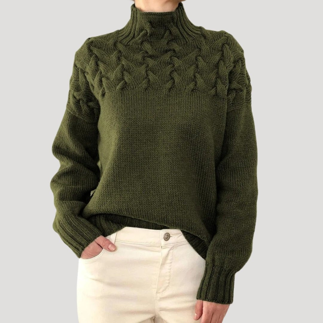 Kirsti cable knit roll neck jumper – image 9