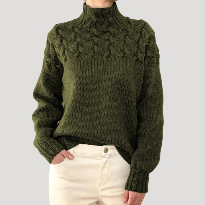 Kirsti cable knit roll neck jumper – image 9