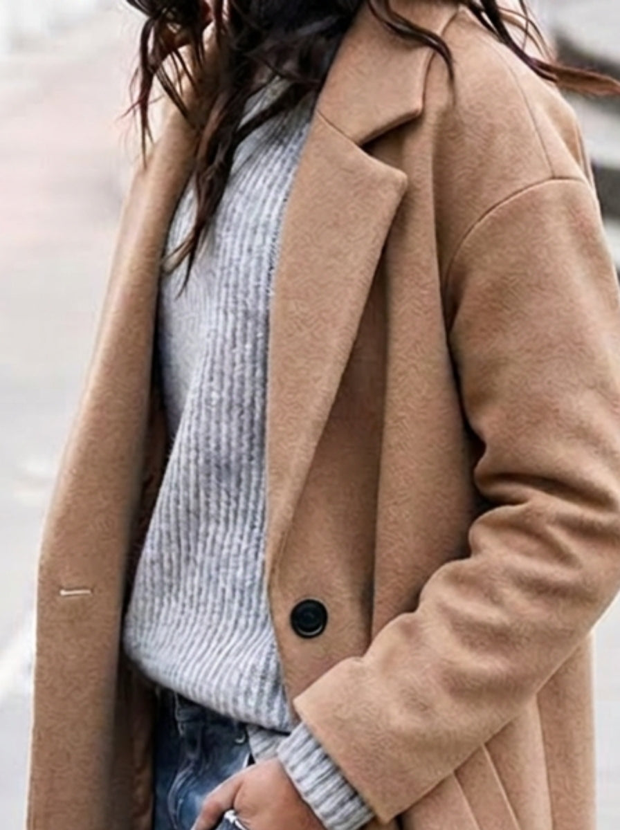 Cecily oversized longline coat with wide lapels – image 2