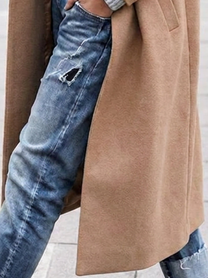 Cecily oversized longline coat with wide lapels – image 3