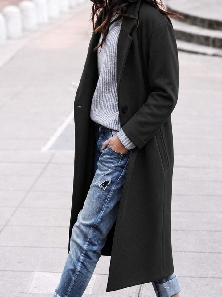 Cecily oversized longline coat with wide lapels – image 4