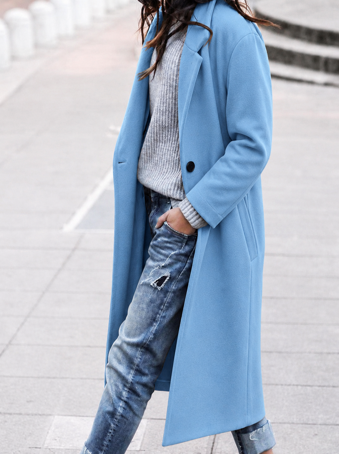 Cecily oversized longline coat with wide lapels – image 5