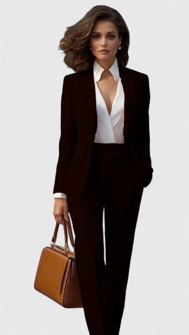 Olive two piece tailored trouser suit – image 2