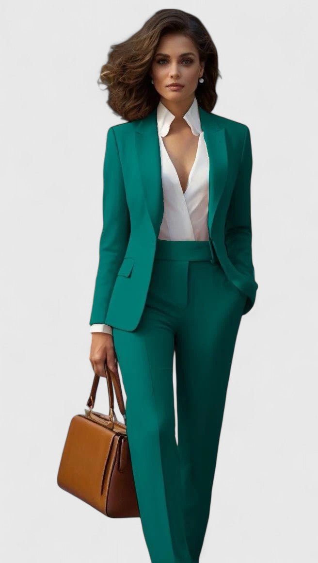 Olive two piece tailored trouser suit – image 3