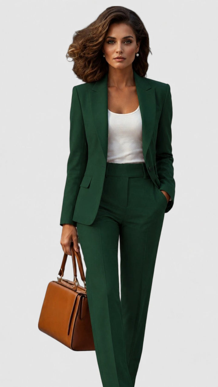 Olive two piece tailored trouser suit – image 9