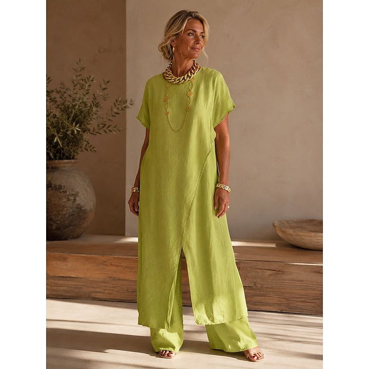 Kassia long tunic and wide leg trouser co ord set
