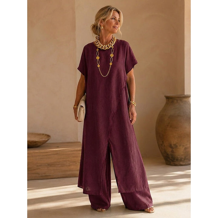Kassia long tunic and wide leg trouser co ord set – image 5